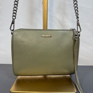 Rebecca‎ Minkoff Thyme Leather Mini 5 Zip Crossbody Bag Silver Tone Hardware